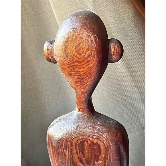 Handcrafted Wooden Abstract Female Figure Sculpture Vintage 13” T - Picture 9 of 14